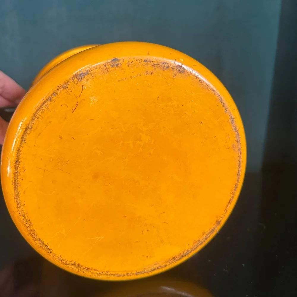 Vintage MCM Enamelware Vegetable Stock Pot Enamel Yellow Corn Asparagus Broccoli